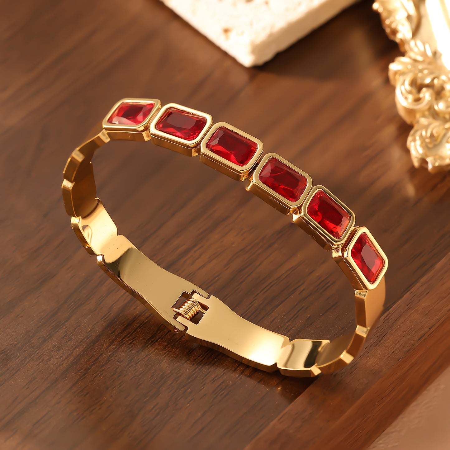 Steel Square Colored Design Trendy Cool Bracelet