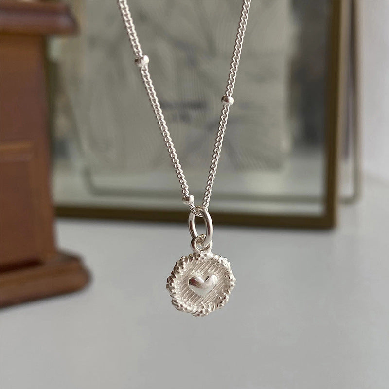 Women's Heart Double-sided Temperament Korean Style Light Luxury Minority Commute Clavicle Necklace