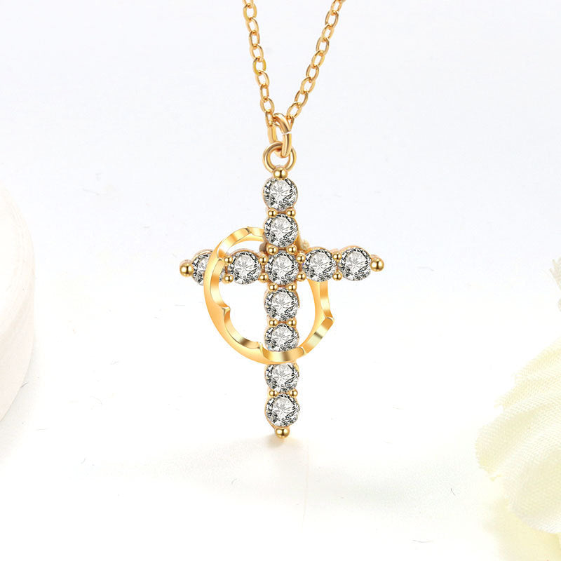 Women's Simple Light Cross Style Korean Elegant Mini Clavicle Chain Fashion Necklace