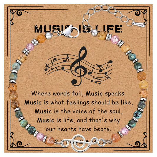 African Turquoise Crystal String Beads Musical Bracelets