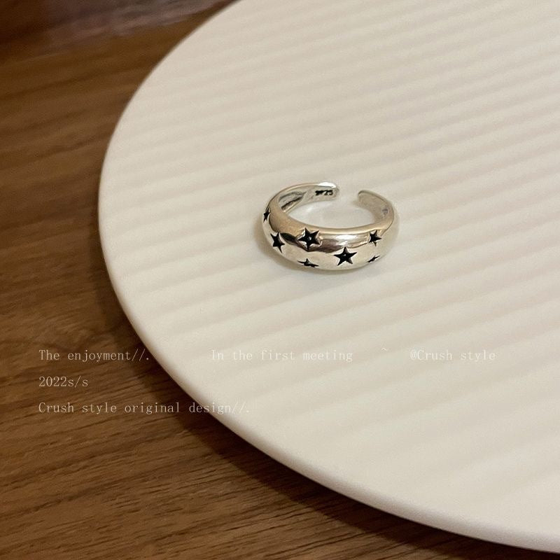 Star Metal Open Female Design Hip Hop Cold Wind Ring