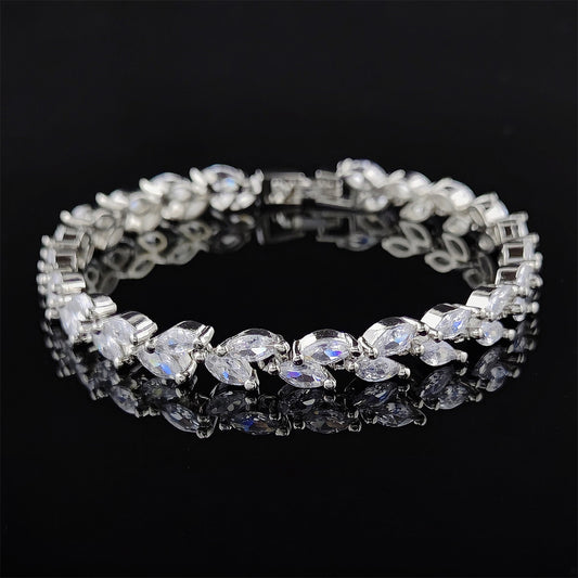 Women's Single Zircon Rice Grain Fashion Crystal Wicker Bracelets