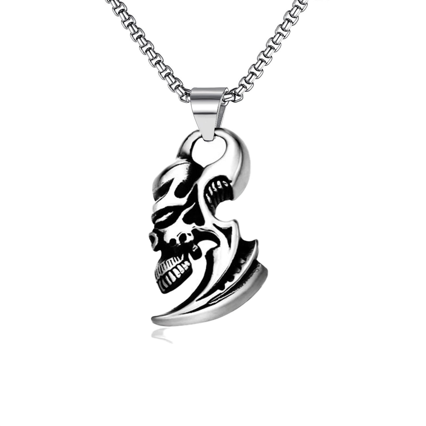 Men's Punk Titanium Steel Skull Personality Retro Domineering Necklace