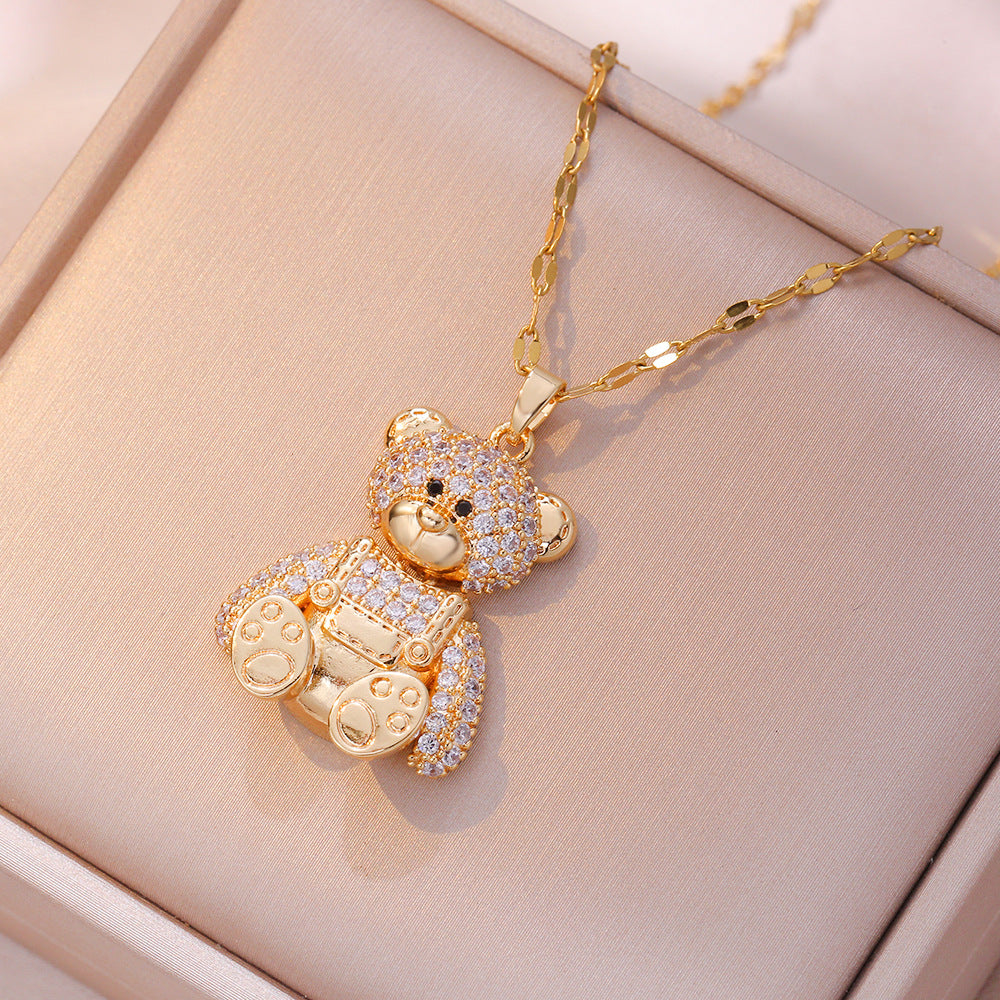 With Hearts Zircon Flower Special Interest Necklaces