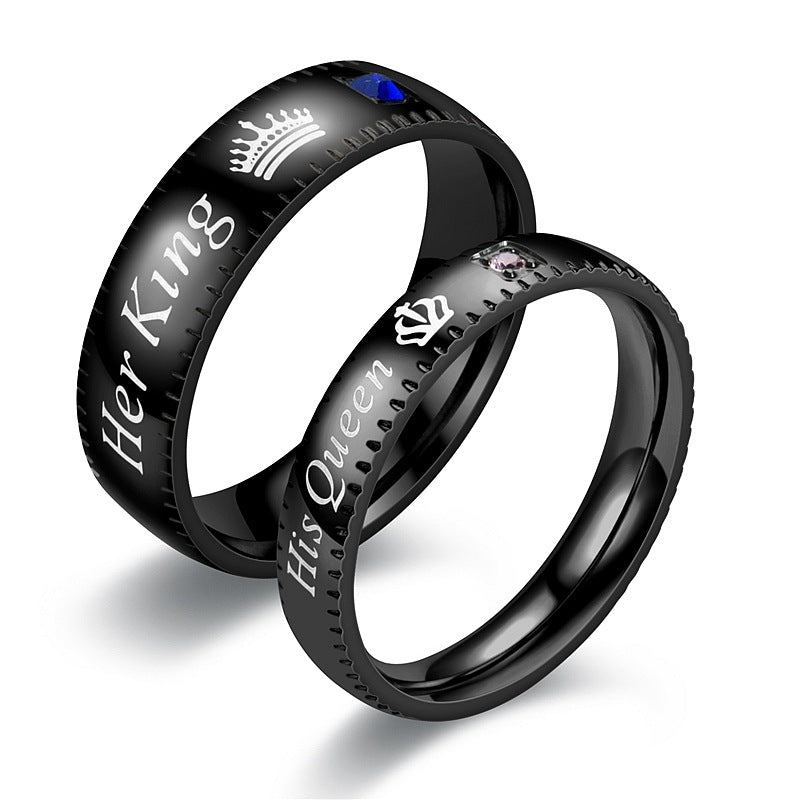 Temperament Wild Titanium Steel Pair For Rings