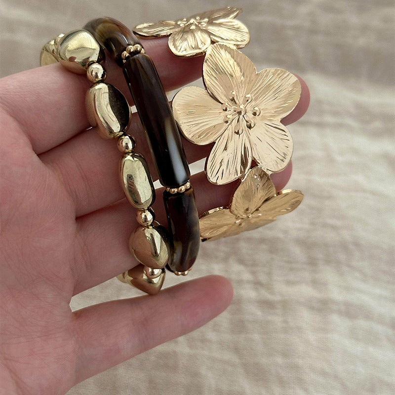 Flower Round Vintage Personality Fashion Exquisite Versatile Design Bracelets