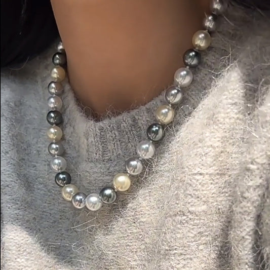 Color Pearl Female Sweater Chain Design Necklaces