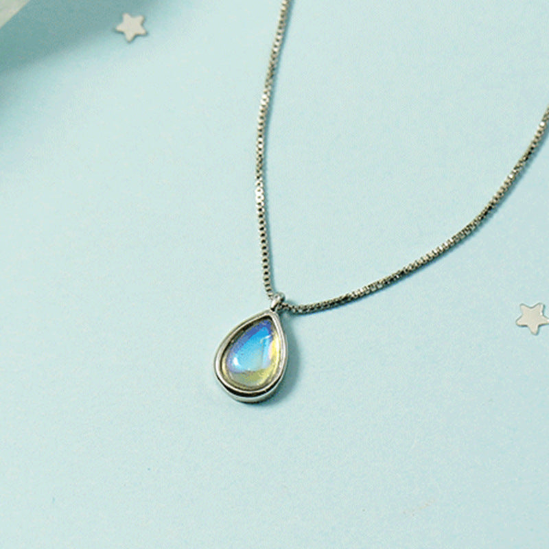 Water Drop Glass Female Korean Simple Necklaces