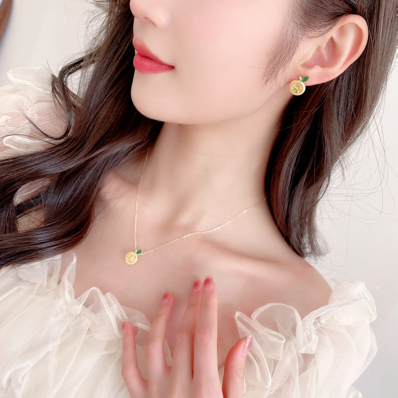 Summer Super Fairy Sweet Temperament Girlish Heart Fresh Fruit Lemon Necklaces