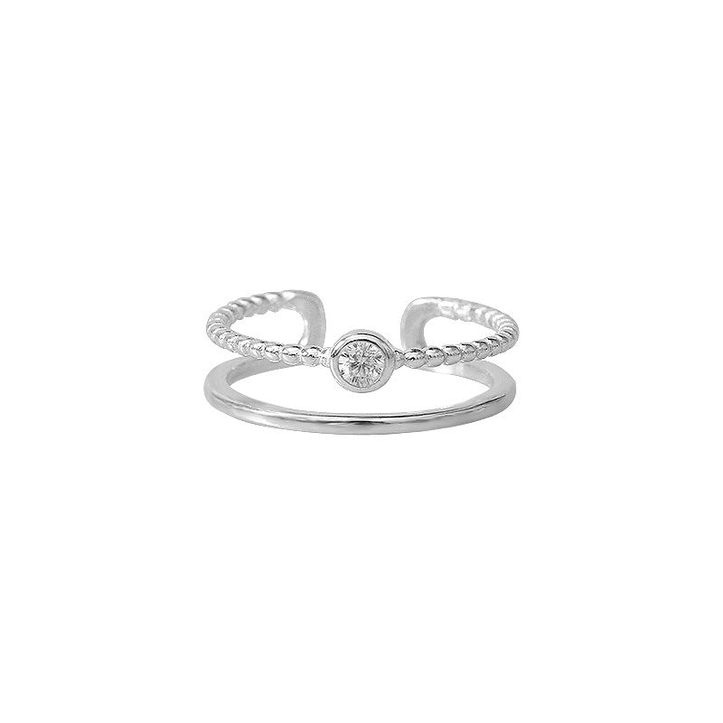 With Shiny Diamond Female Design Minimalist Rings