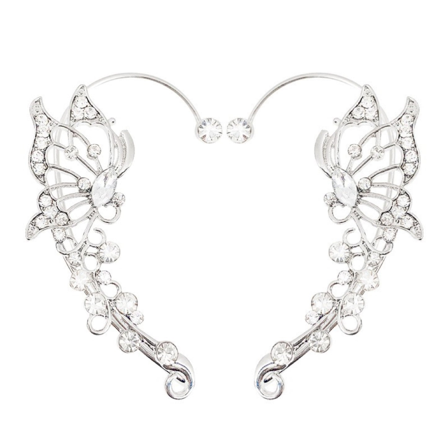 Women's Pierced Sier Elf Butterfly Unique Design Trendy Light Earrings