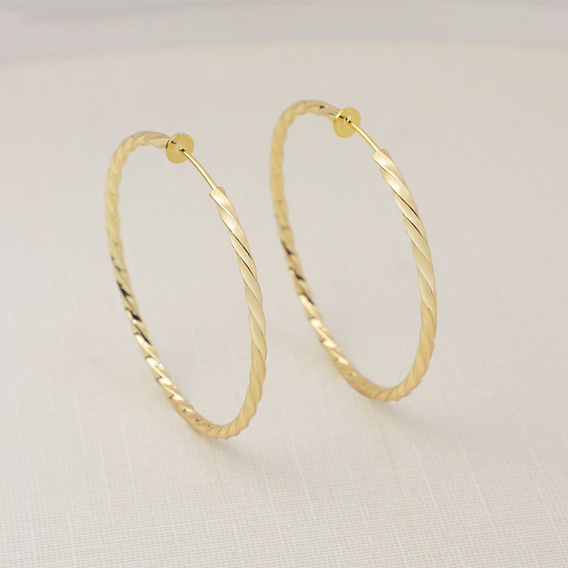 Versatile Glamorous Exaggerated Spring Twisted Big Ear Clip