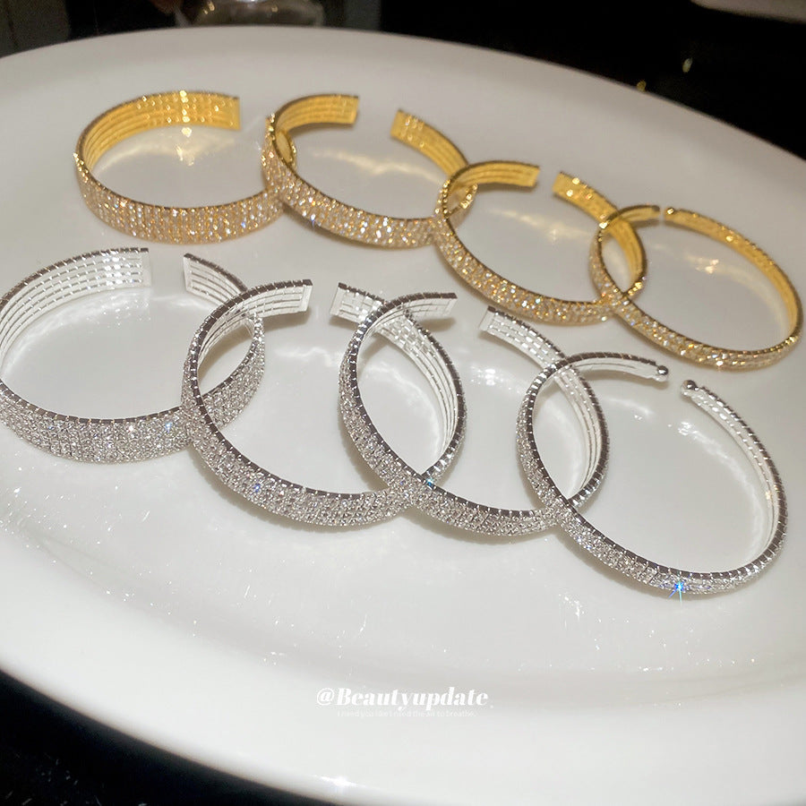 Galaxy Shining Round Open-ended Light Luxury High-grade Elegant Dinner Bracelets