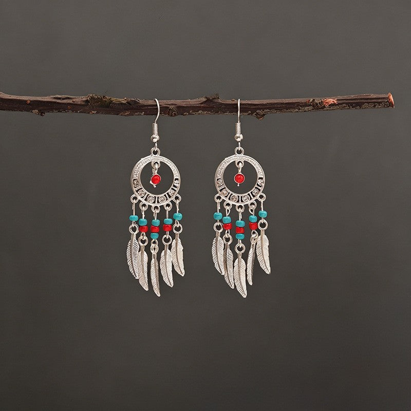 Bohemian Tassel Water Drop Summer Vacation Style Dopamine Earrings