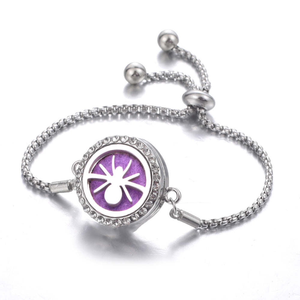 Steel Hollow Oil Lucky Tree Open Box Bracelet