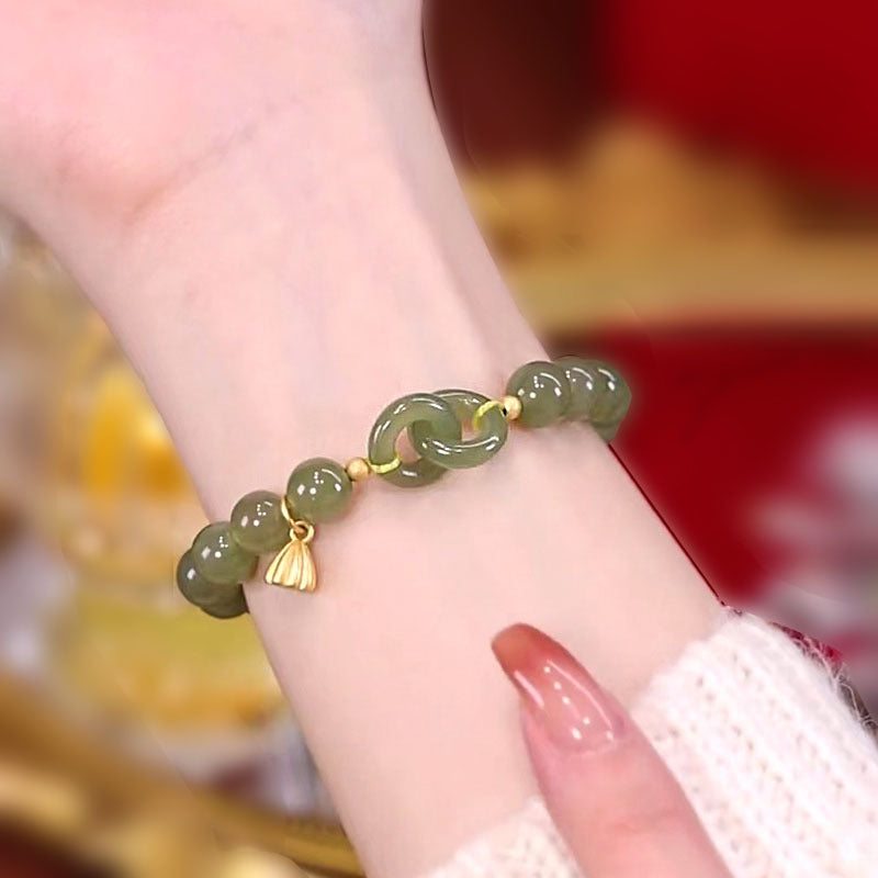 Bracelets rétro de niche féminine avec boucle de sécurité en jade