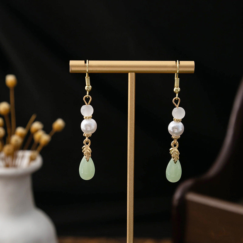 Selection Of Chinese Ancient Style Beaded Long Fringe National Hollow Earrings
