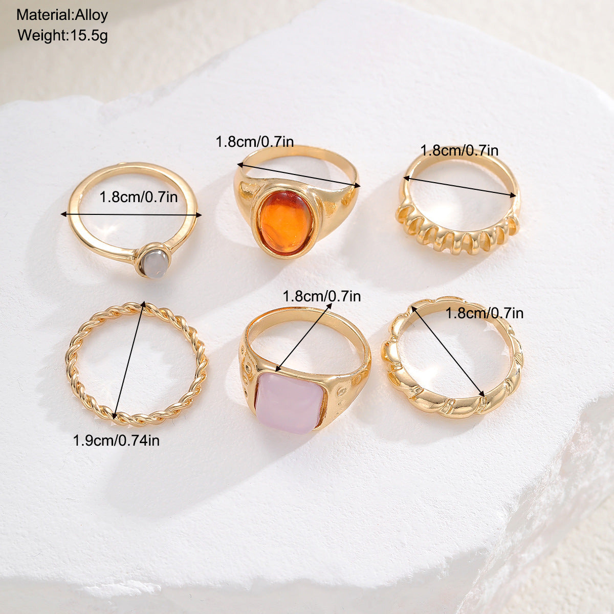 Women's Geometric Fashion Retro Alloy Irregular Suit Ring