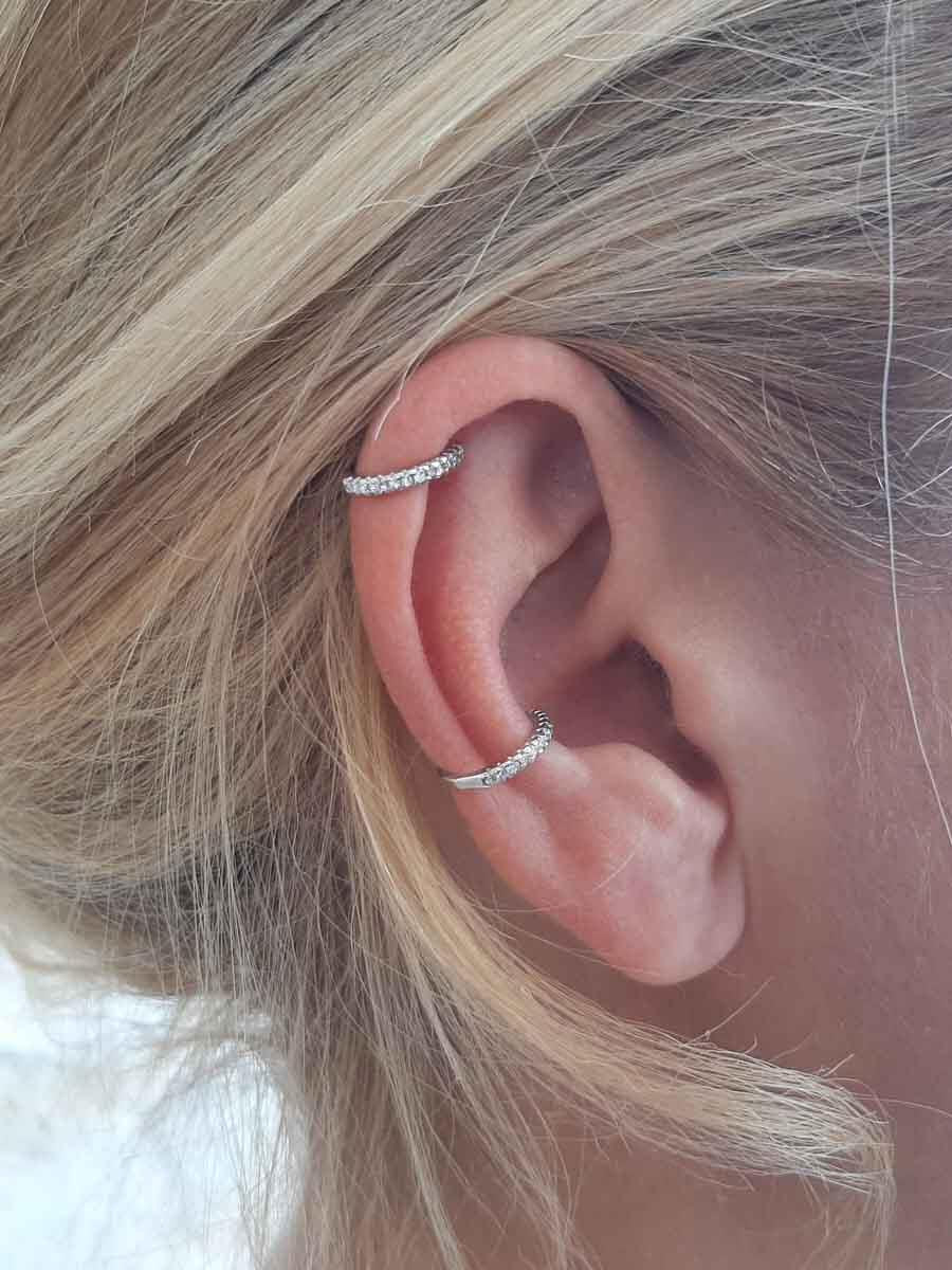 Women's Sterling Sier No Pierced Lateral Bone Trendy Ear Clip