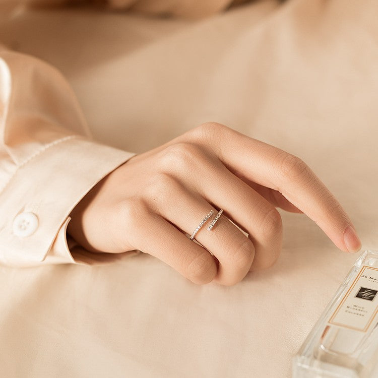 Sier Plated Simple Open Design Sense Temperament Wild Rings
