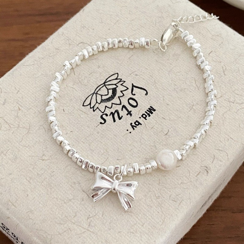 Pieces Of Sier Baroque Pearl High-grade Beaded Beads Elastic Bracelets