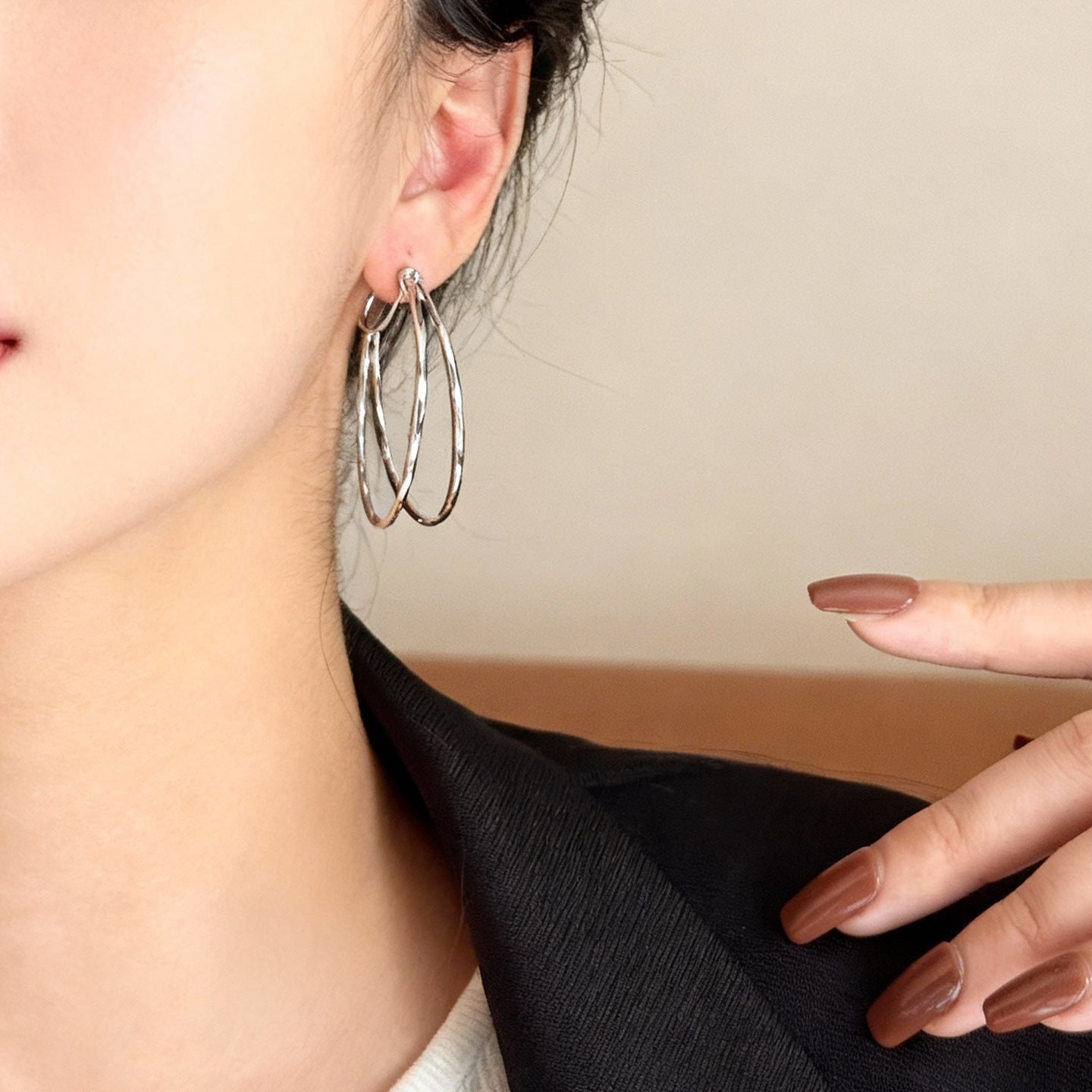 Simple Antique Minimalist Double Auricular Needle Stylish Style Ear Clip
