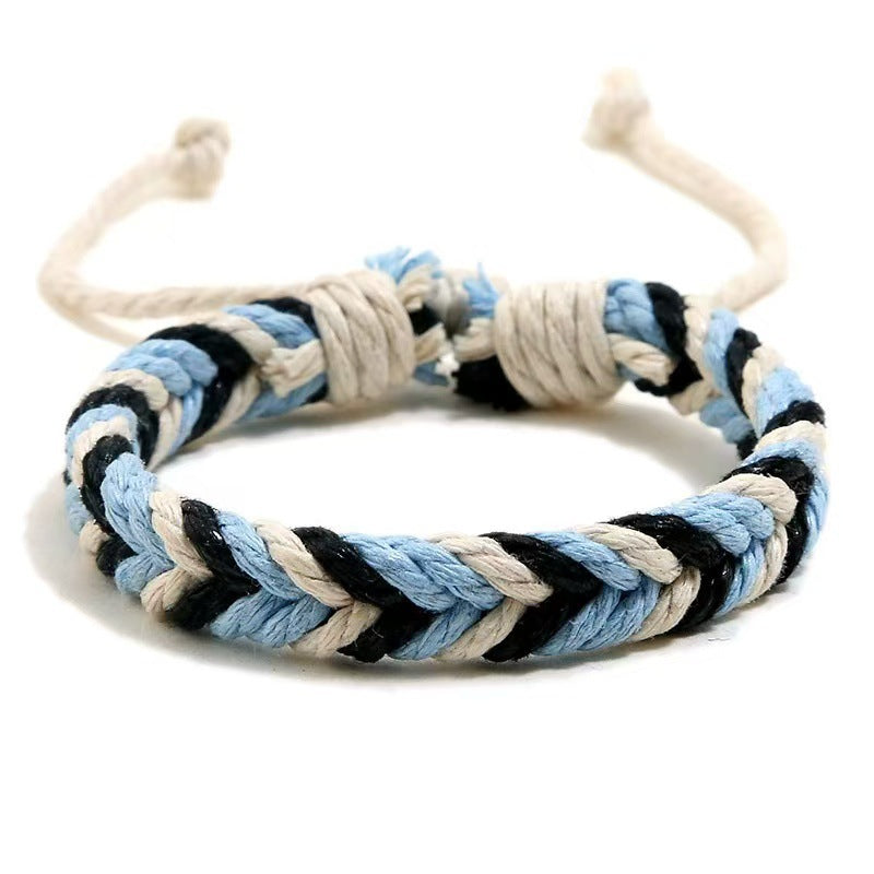 Wax Line Couple Ethnic Style Hand-woven Bracelets