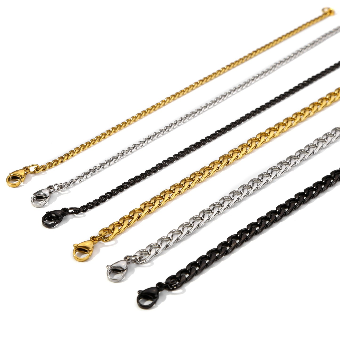 Classic Stainless Steel Gold Sier Black Bracelets