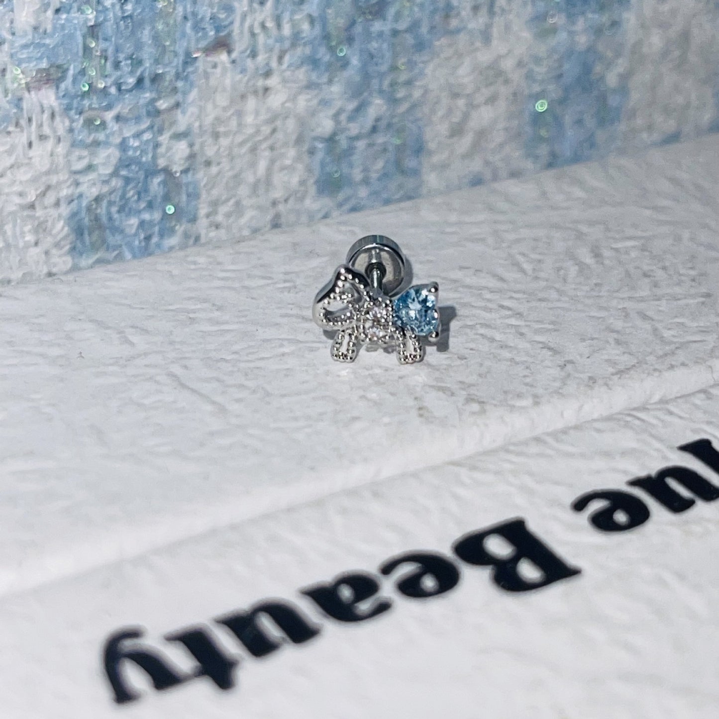 Zircon Fresh Medical Titanium Steel Ear Bone Fairy Butterfly Full Earrings
