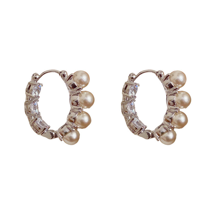 Women's Fashion High-grade Geometric Pearl Clip Temperament Ear Buckle