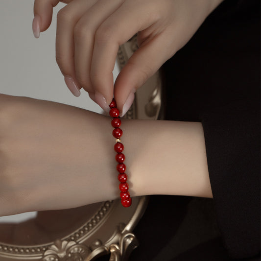 Card Imitation Cinnabar Lucky Beads Female Bracelets