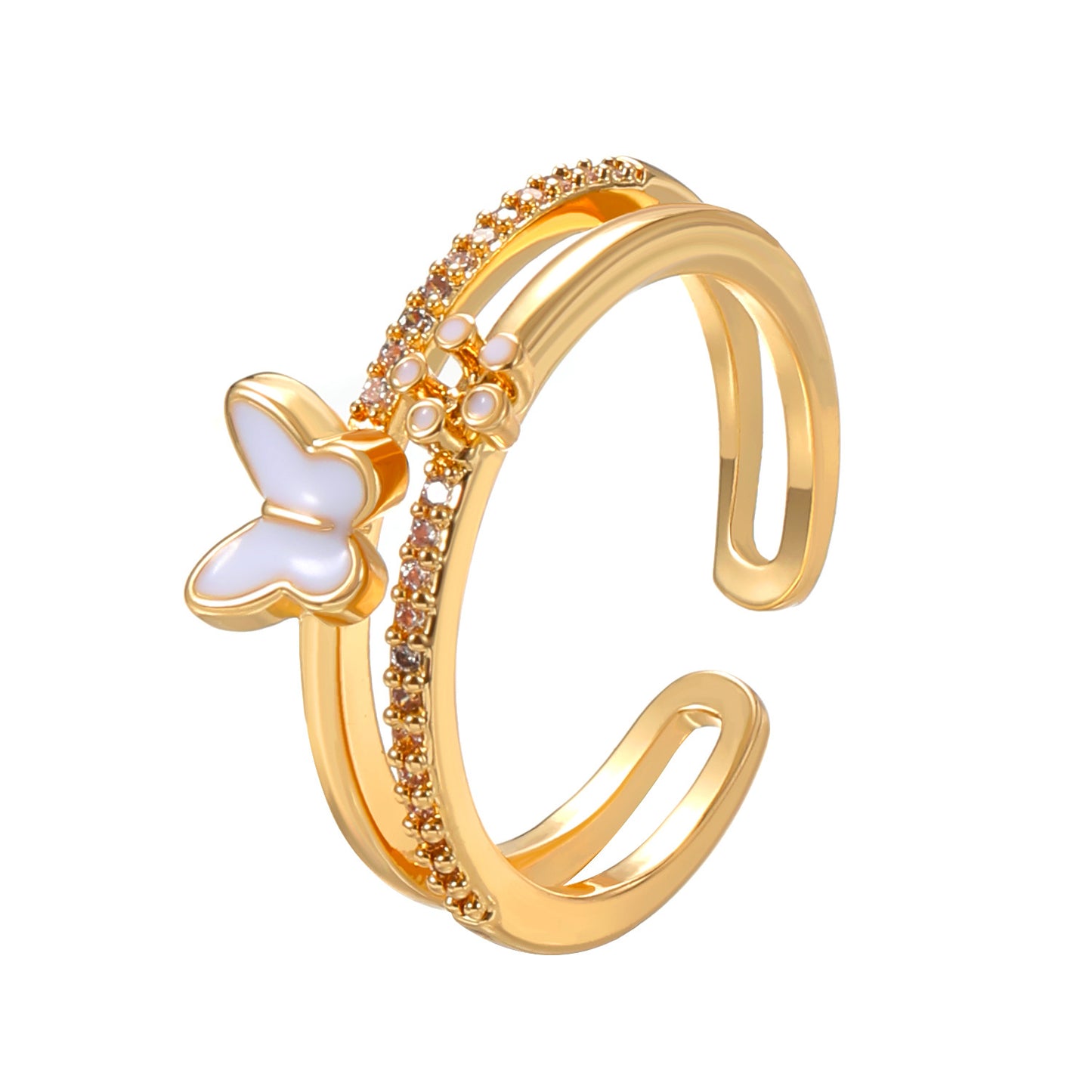 Dripping Butterfly Female Graceful Personality Inlaid Rings