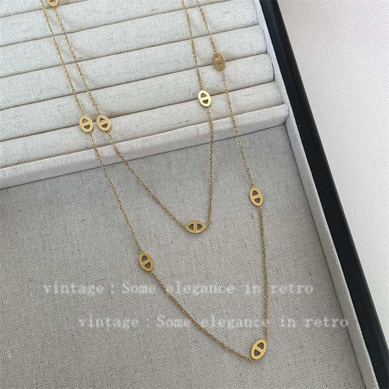 Nose Titanium Steel Super Long Sweater Chain Necklaces