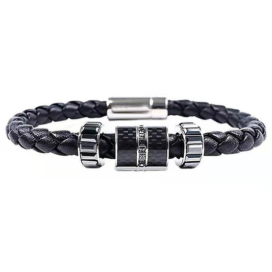 Men's High Version Lucky Beads Woven Leather Bracelets