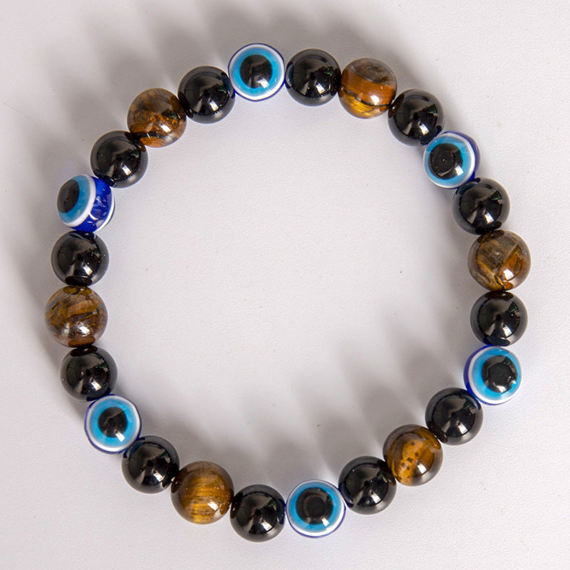 Men's Evil Eye Purple Tiger Green Gold Bracelets