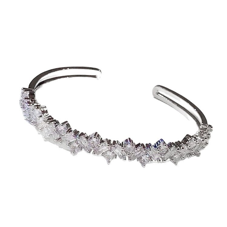 Women's High-grade Flash Zircon Simple Niche Exquisite Irregular Full Diamond Bracelet
