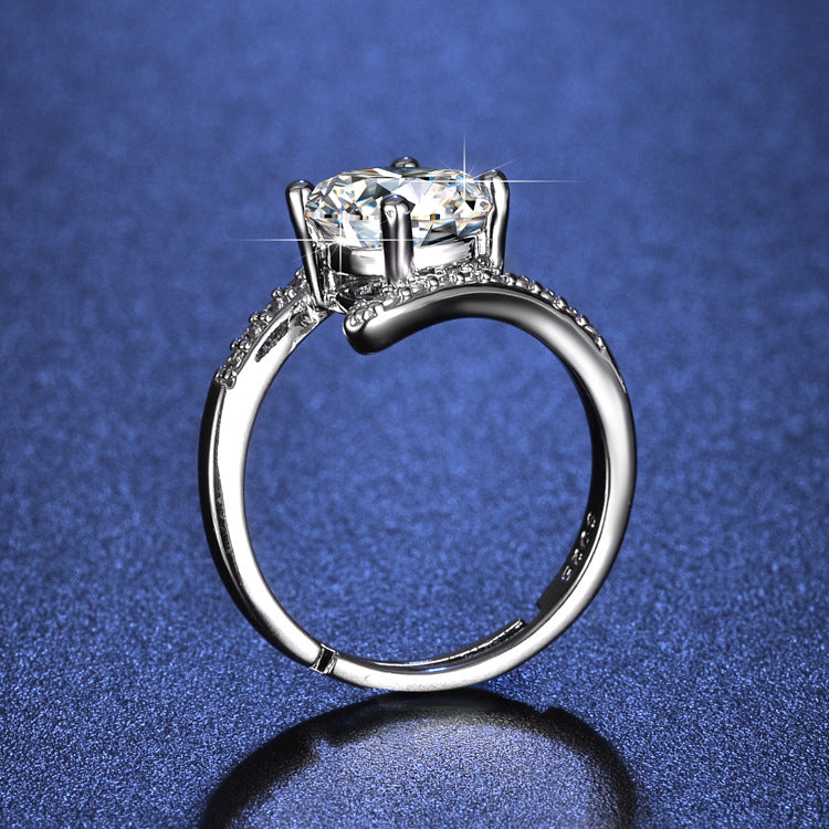Inlaid Zircon Geometric Female Light Luxury Minority Style Rings