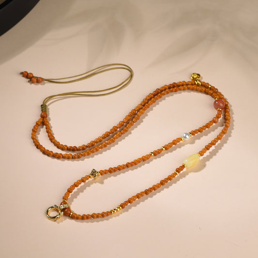 Style Olive Nut Gourd Rope Natural Beeswax South Red Universal Necklace