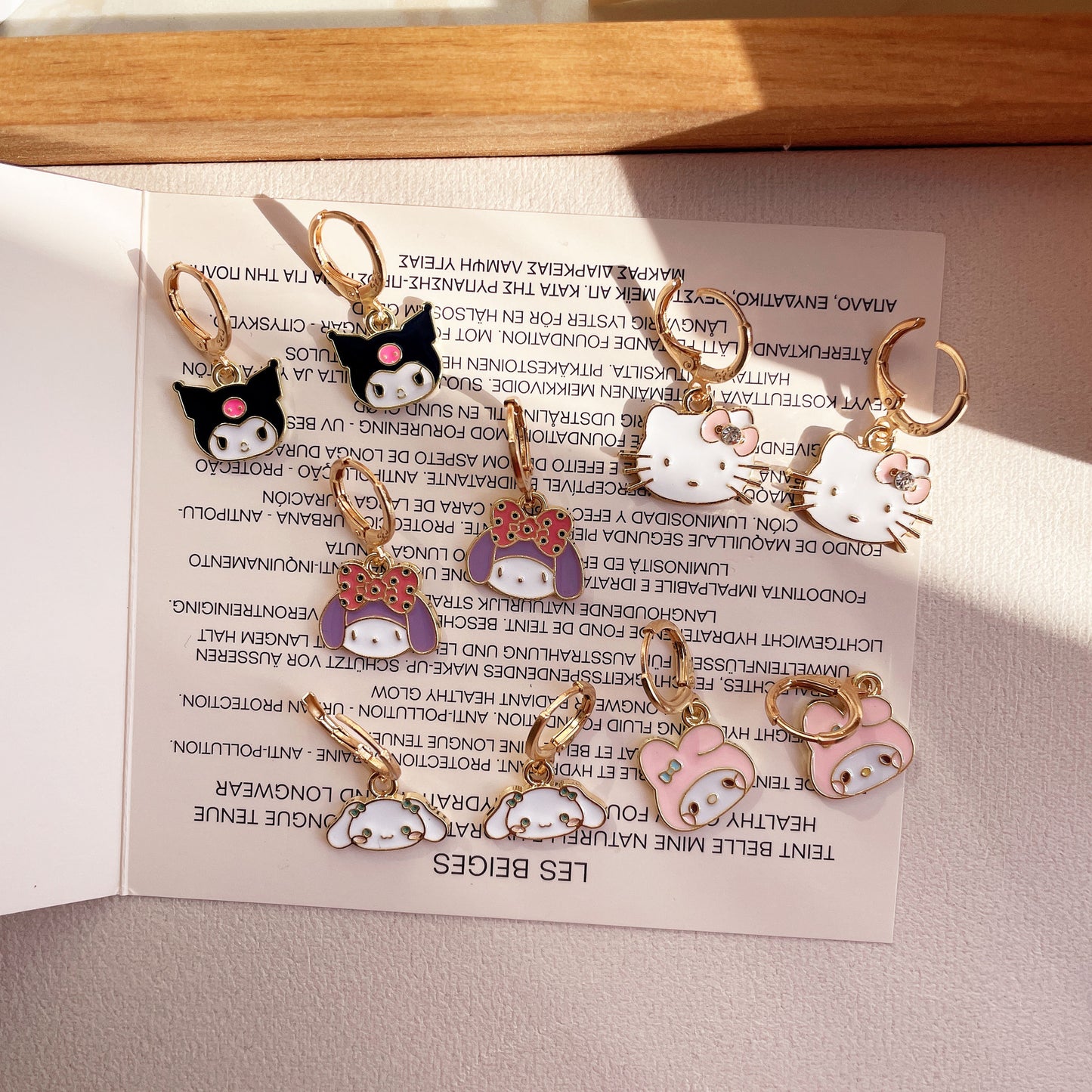 Dessin animé mignon Clow Melody Sier boucles d'oreilles épingle