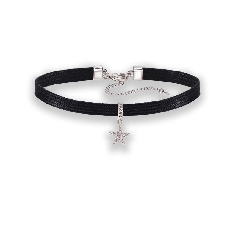 Women's Black Rope Fresh Clavicle Chain Short Neckband Collar Necklace