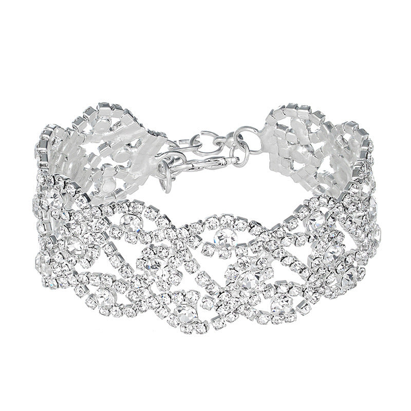 Nouveaux Bracelets de mariage d'ornement de poignet de strass de mariée