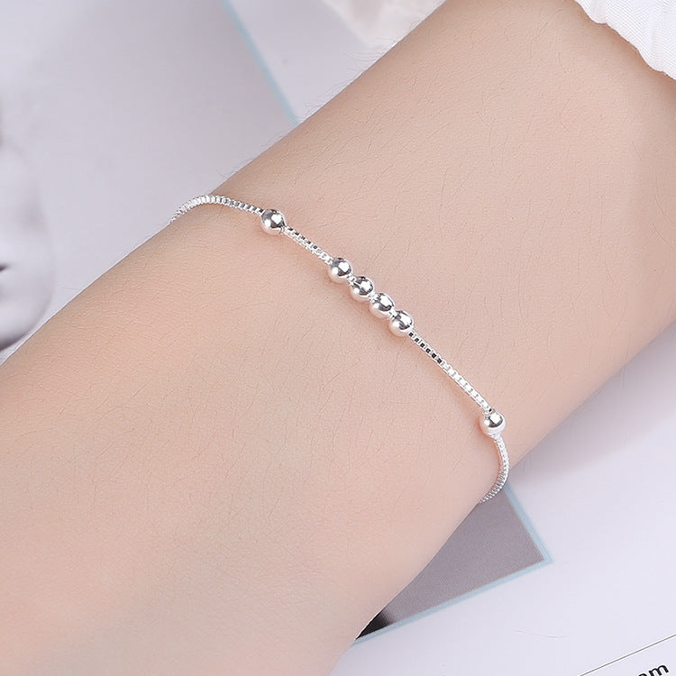 Korean Style Fashion Small Beads Sier Plated Ornament Bracelets