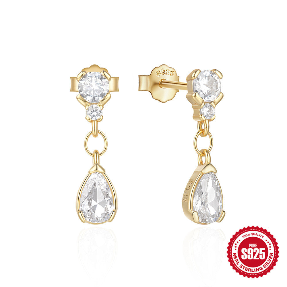 Lux Diamond Water Drop Ear Elegant und Ringe