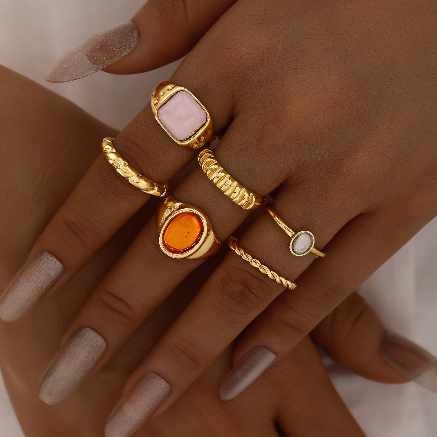 Women's Geometric Fashion Retro Alloy Irregular Suit Ring