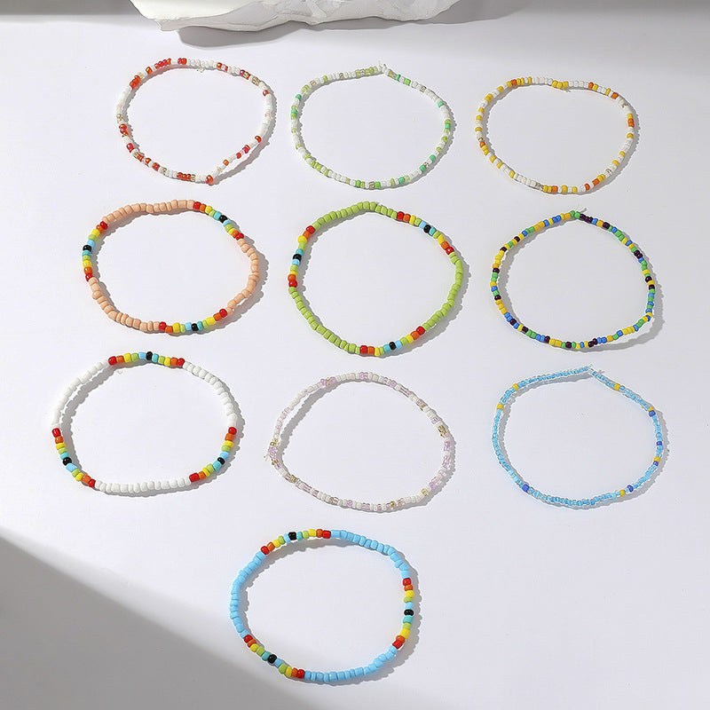 Bracelets féminins en perles tissées à la main, doux et frais