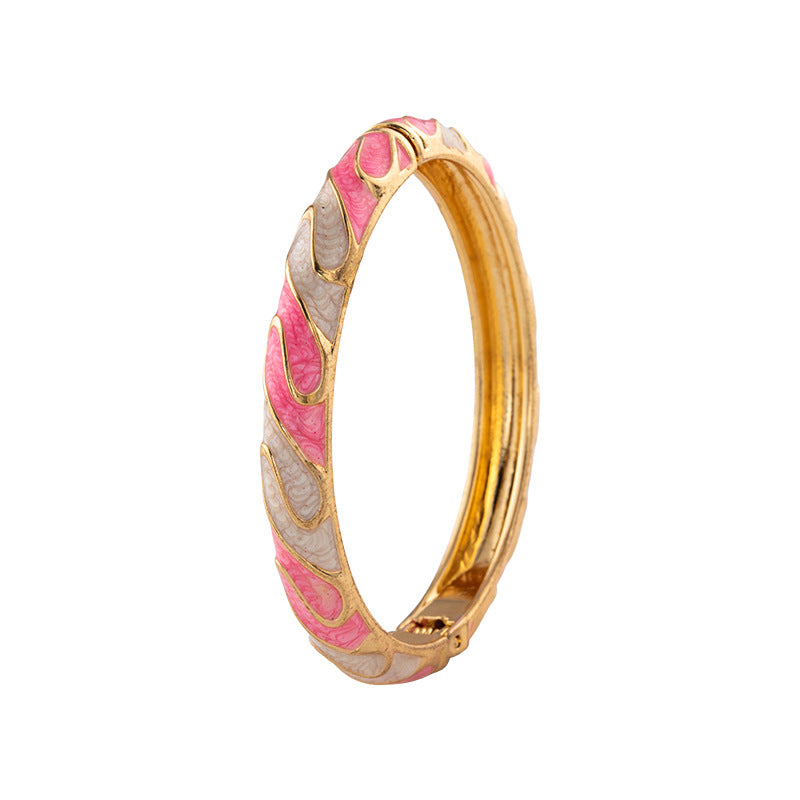 Chinese Enamel Gilding Colorful Dripping National Style Bracelet