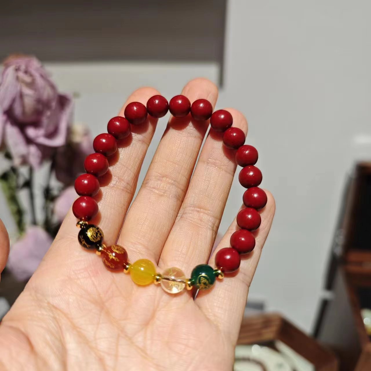 Women's & Men's & Rabbit Natural Agate Five Gods Of Wealth Female Crystal Bracelets