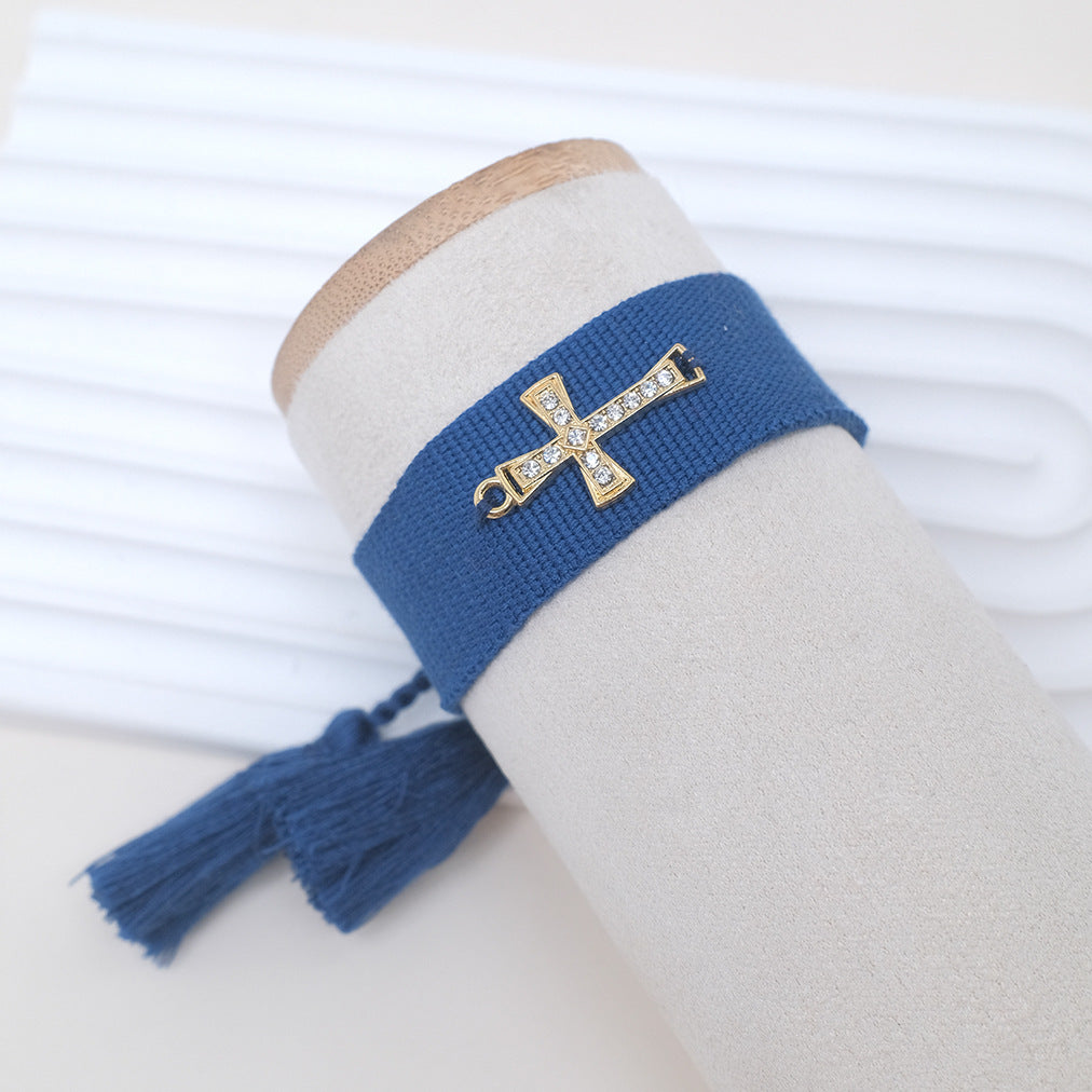 Cross Hand-woven Bohemian Embroidered Letter Wrist Bracelets