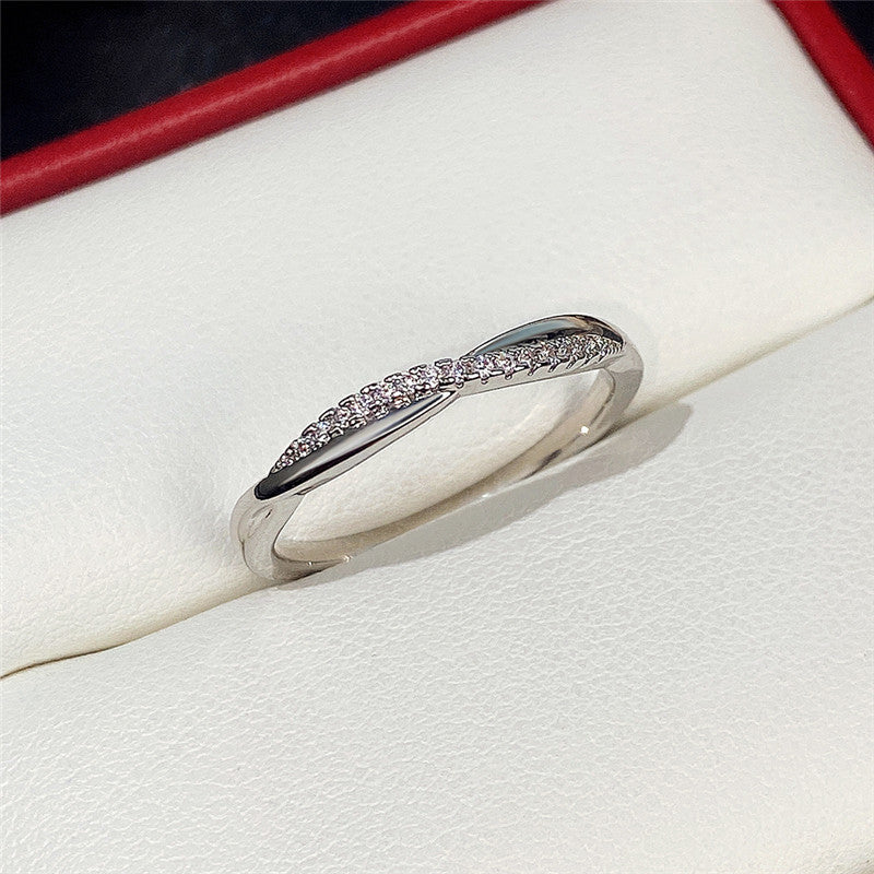Women's Light Luxury Full Circle Over Inlaid Zircon Ring
