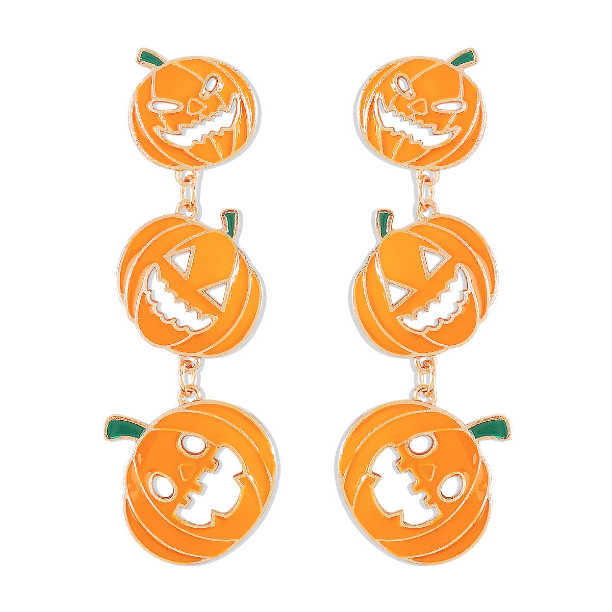 Boucles d'oreilles fantôme de citrouille foncée de fête d'Halloween de dessin animé